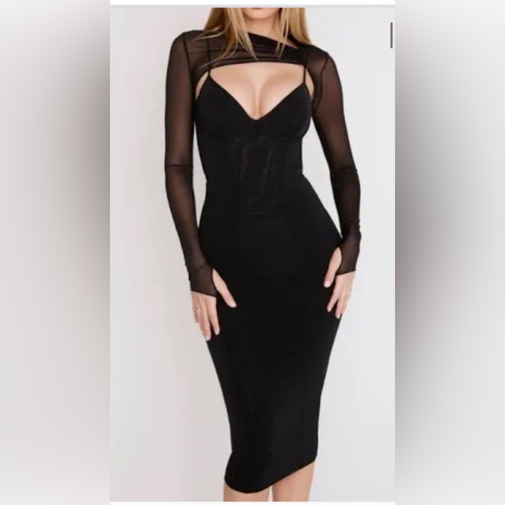 House of CB black midi dress